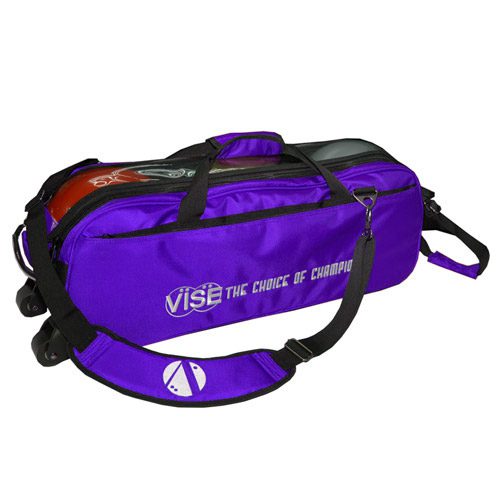Vise 3 Ball Triple Tote Purple Bowling Bag
