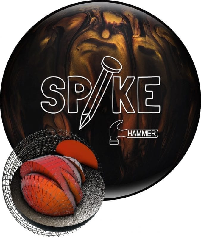 Hammer Spike Black Gold Bowling Ball 