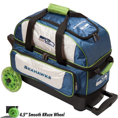 KR NFL 2 Ball Double Roller Seattle Seahawks Bowling Bag - Image 2