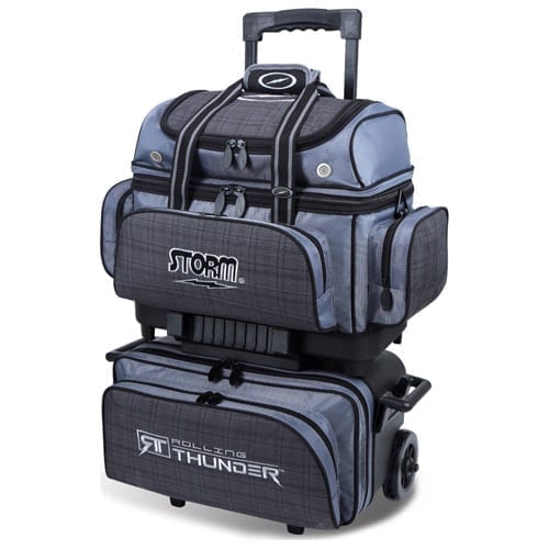 Image of Storm Rolling Thunder 4 Ball Roller Bowling Bag Charcoal Plaid Grey Black