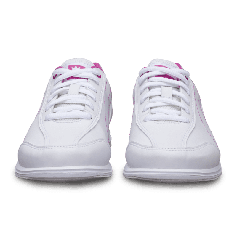 Brunswick Mystic Bowling Shoes - White/Silver Color, Performance Synthetic Uppers, Microfiber Slide Soles