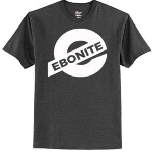 Ebonite Men's T-Shirt Bowling Shirt 100% Cotton Heather Grey White