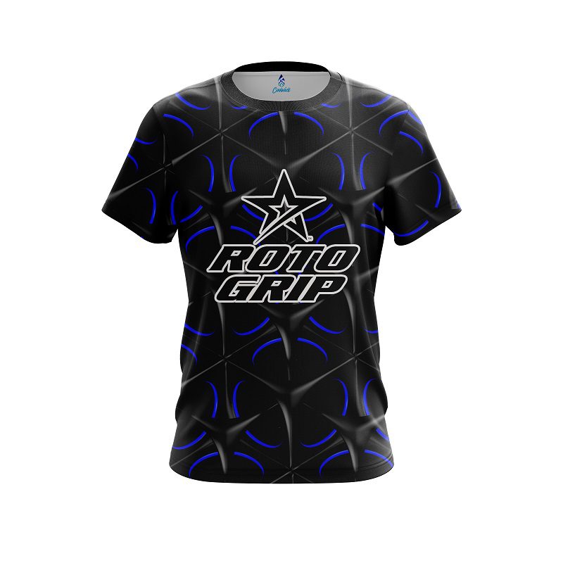 Roto Grip Blue And Black Grid CoolWick Bowling Jersey