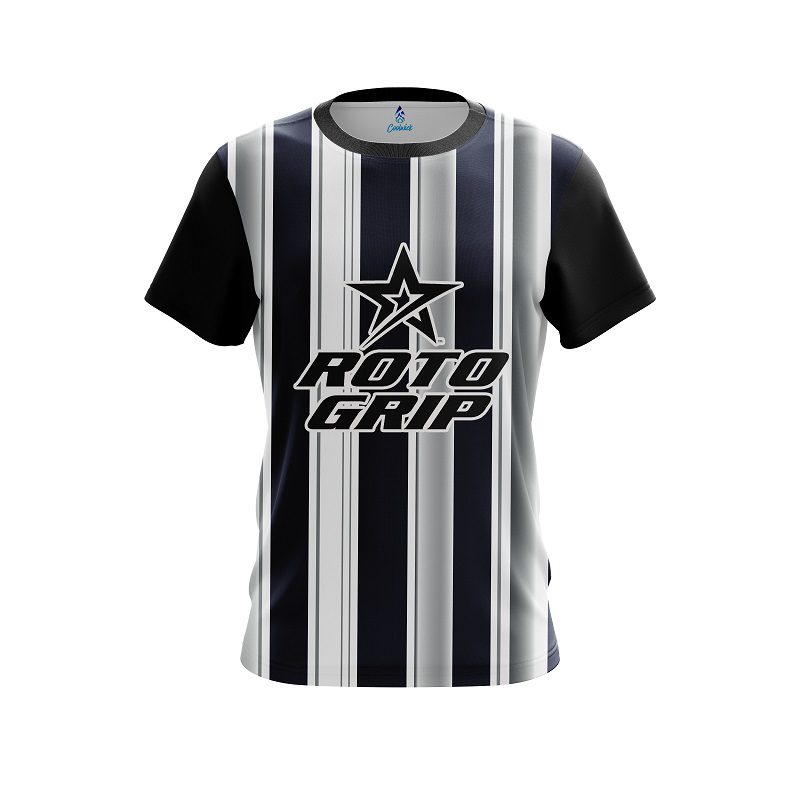 Roto Grip Navy Blue And Silver Retro CoolWick Bowling Jersey