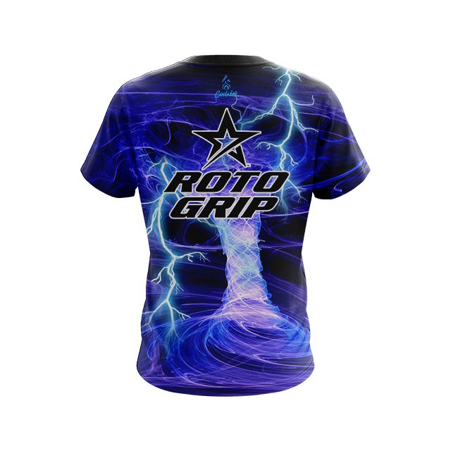Roto Grip Electrical Tornado Blue CoolWick Bowling Jersey - Image 2