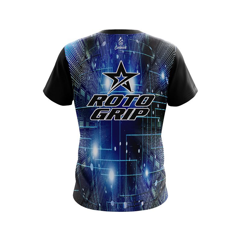 Roto Grip Motherboard Blue CoolWick Bowling Jersey - Image 2