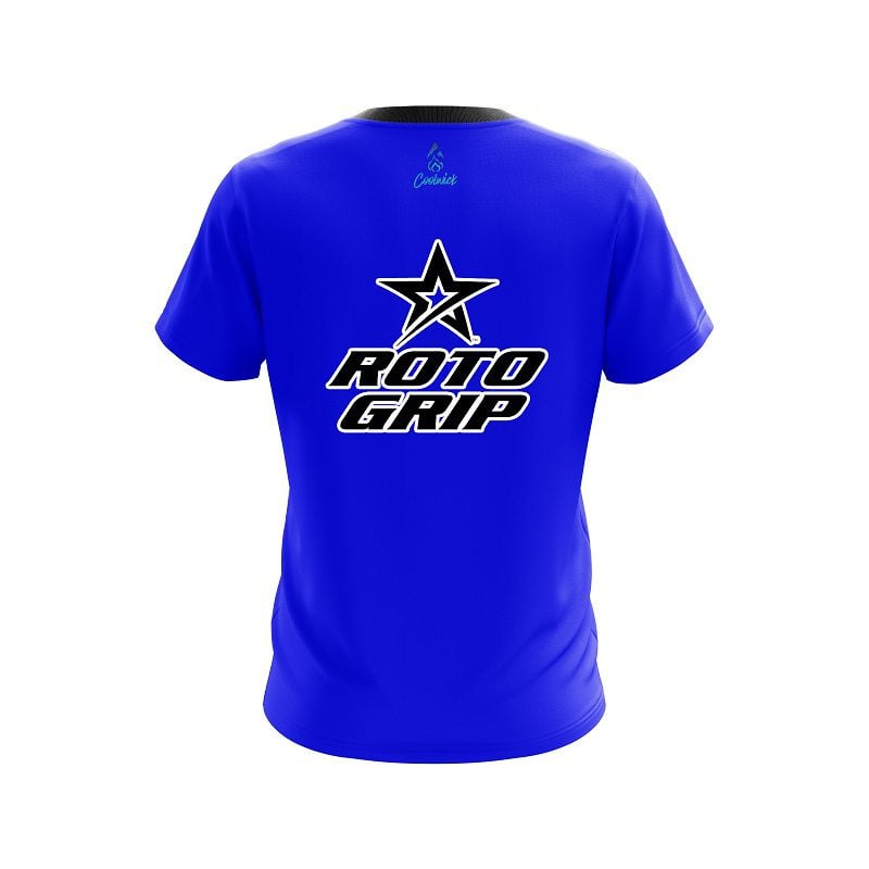 Roto Grip Plain Blue CoolWick Bowling Jersey - Image 2