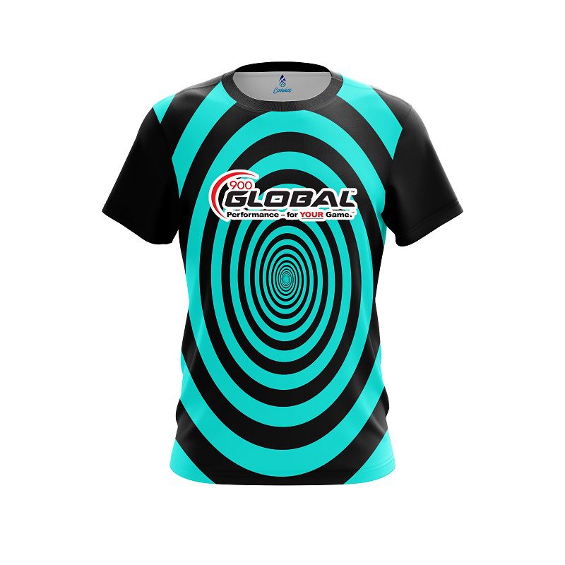 900 Global Aqua Swirl CoolWick Bowling Jersey