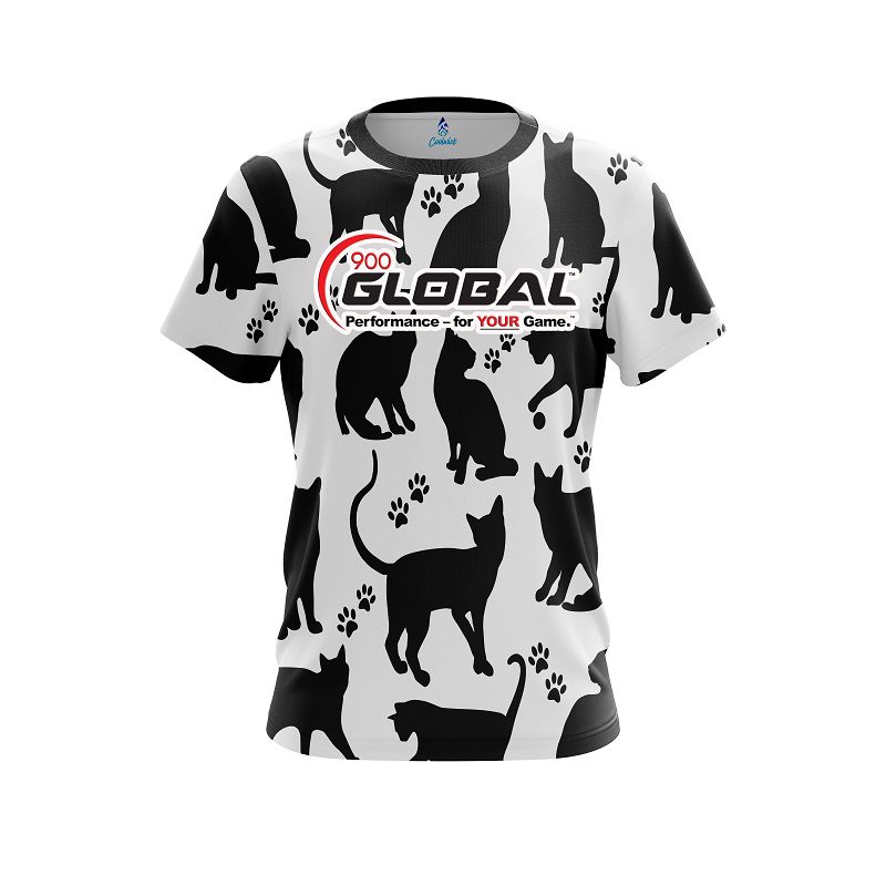 900 Global Black Cat CoolWick Bowling Jersey