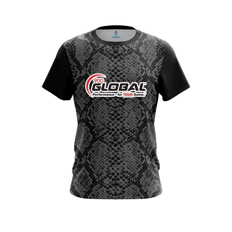 900 Global Snake Skin Black CoolWick Bowling Jersey