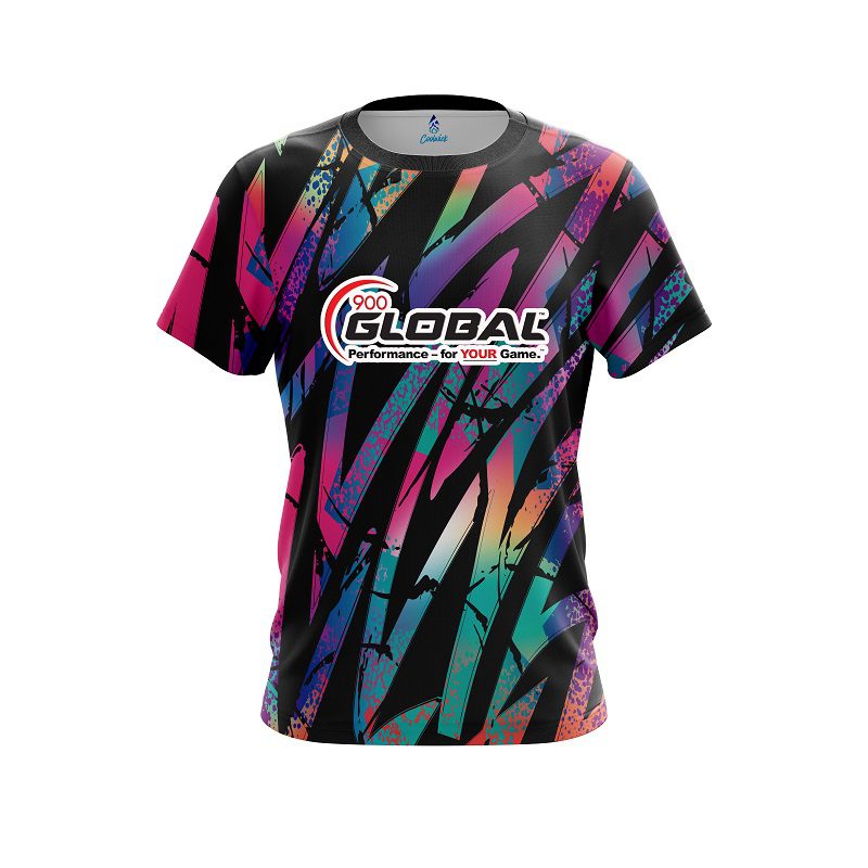 900 Global Colorful Art CoolWick Bowling Jersey