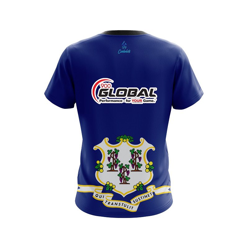 900 Global Connecticut Flag CoolWick Bowling Jersey - Image 2