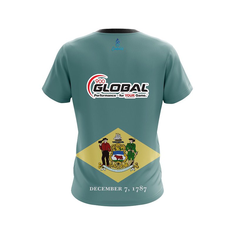 900 Global Delaware Flag CoolWick Bowling Jersey - Image 2
