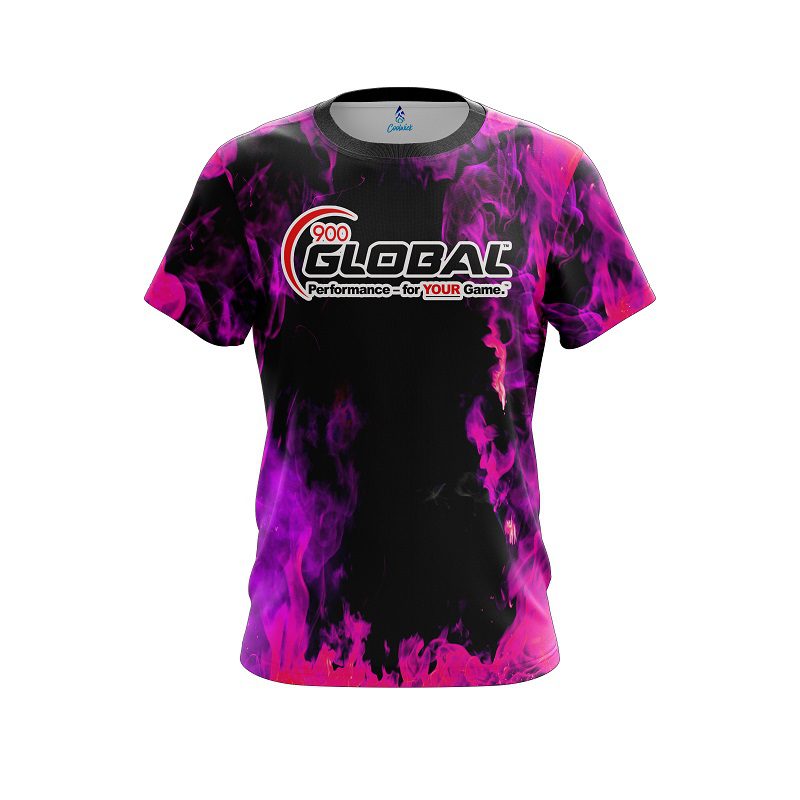 900 Global Pink Flame CoolWick Bowling Jersey