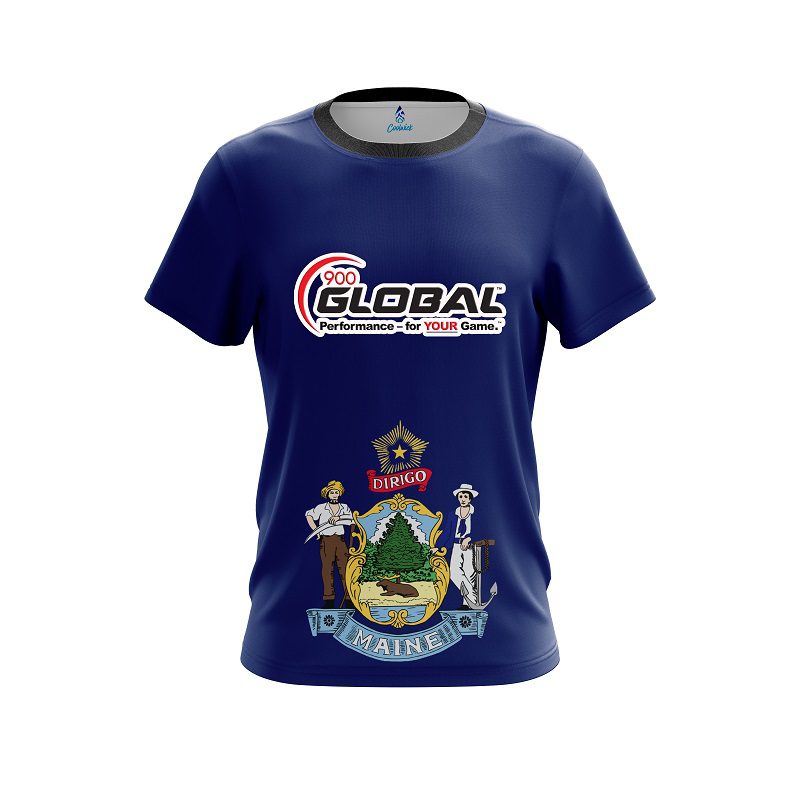 900 Global Maine Flag CoolWick Bowling Jersey