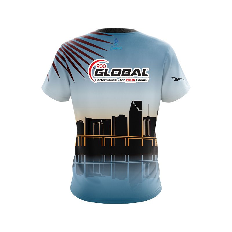 900 Global Miami Skyline CoolWick Bowling Jersey - Image 2