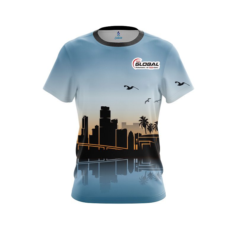 900 Global Miami Skyline CoolWick Bowling Jersey