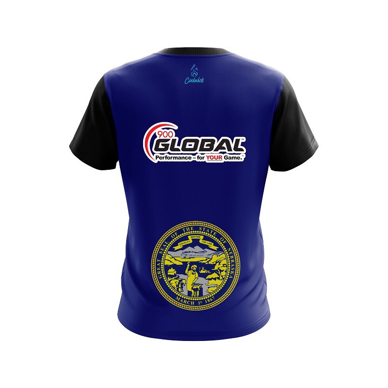 900 Global Nebraska Flag CoolWick Bowling Jersey - Image 2