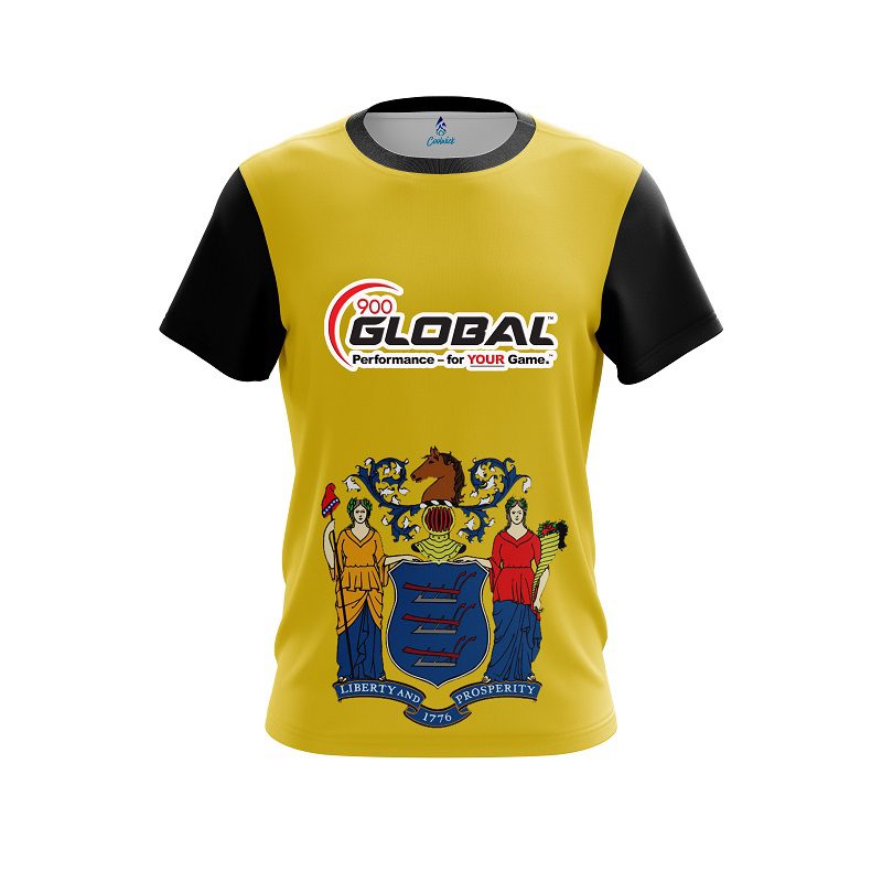 900 Global New Jersey Flag CoolWick Bowling Jersey