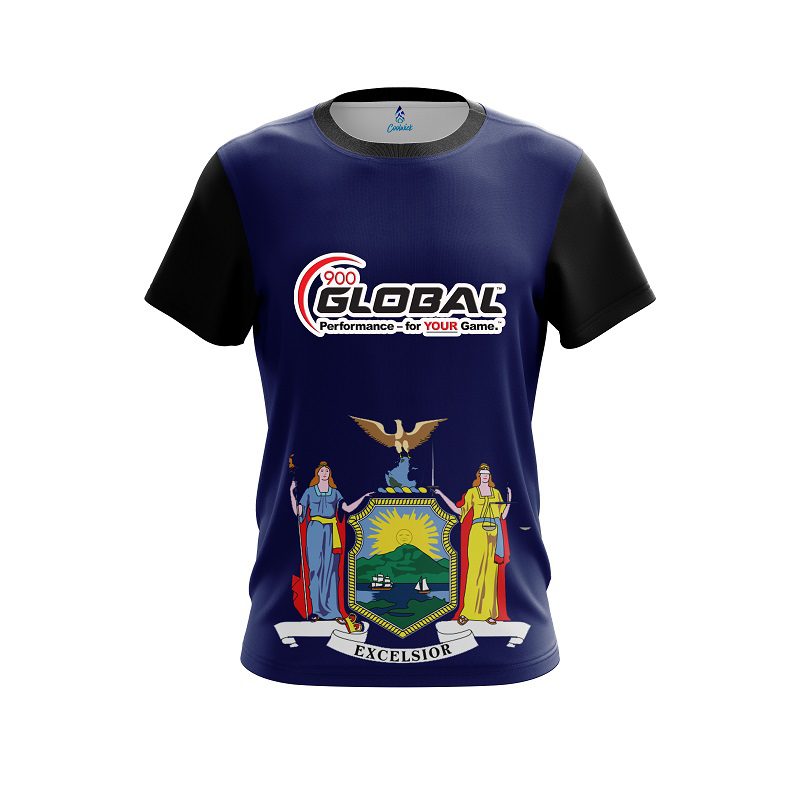 900 Global New York Flag CoolWick Bowling Jersey