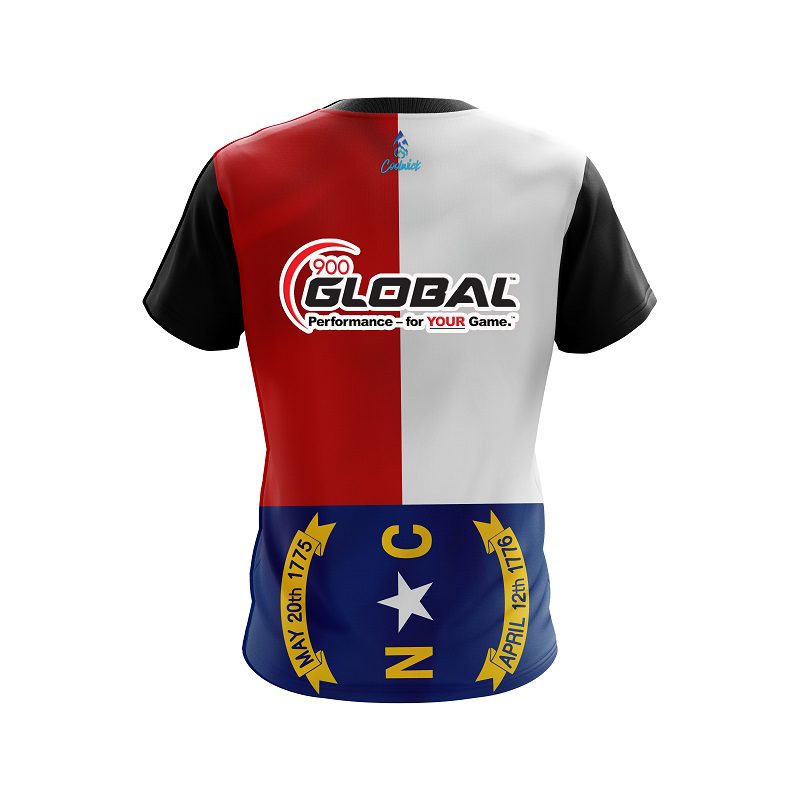 900 Global North Carolina Flag CoolWick Bowling Jersey - Image 2