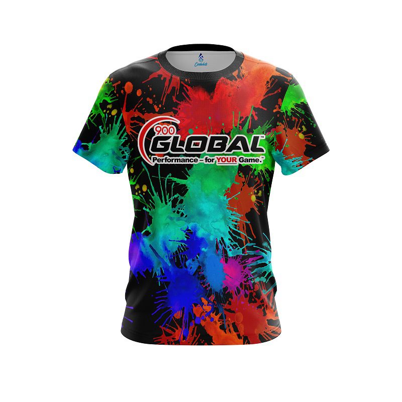 900 Global Paint Splatter CoolWick Bowling Jersey