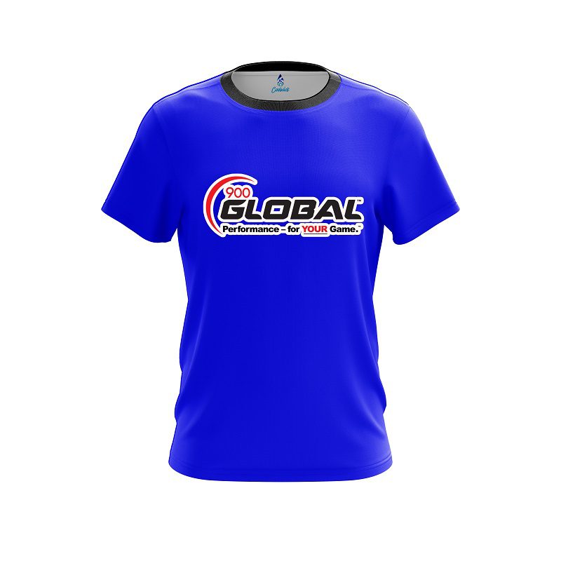 900 Global Plain Blue CoolWick Bowling Jersey