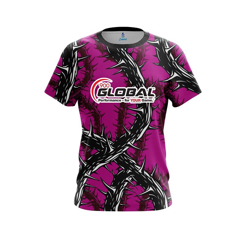 900 Global Rock And Roll Pink Thorns CoolWick Bowling Jersey