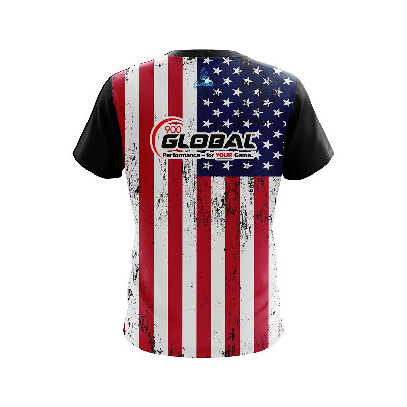 900 Global USA Flag CoolWick Bowling Jersey - Image 2