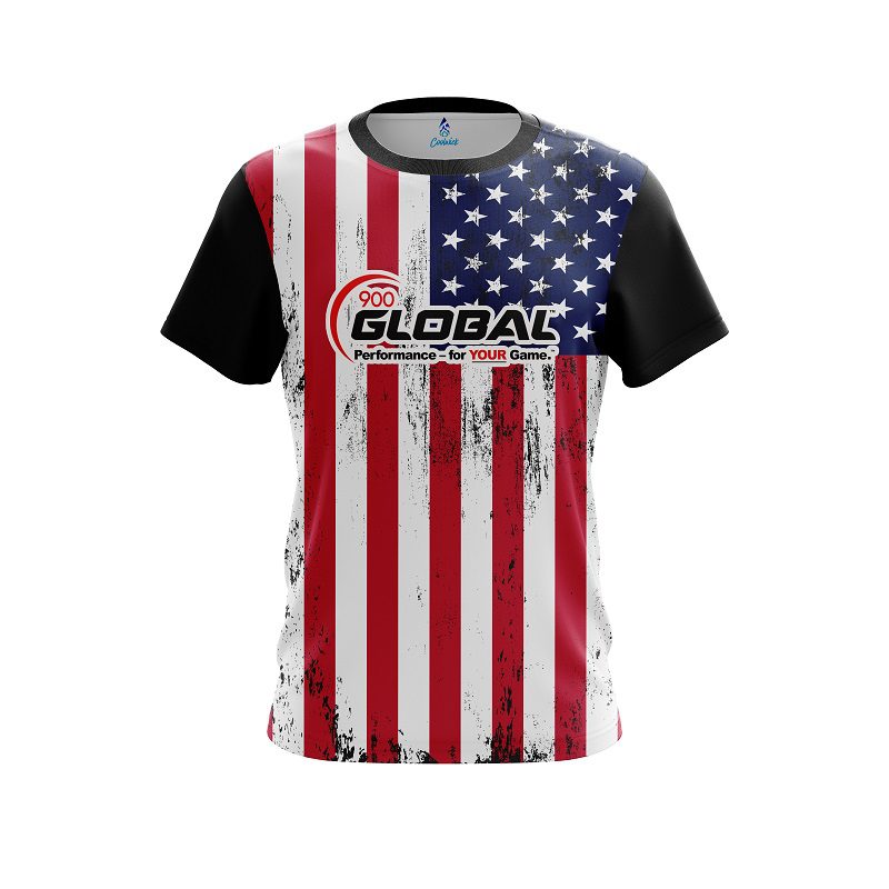 900 Global USA Flag CoolWick Bowling Jersey