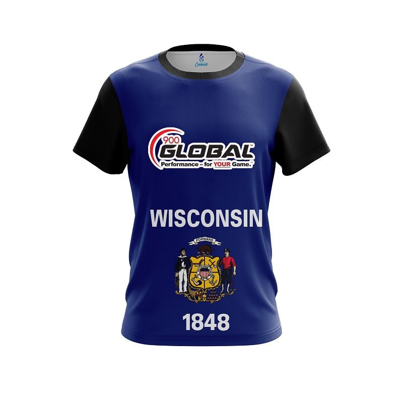 900 Global Wisconsin Flag CoolWick Bowling Jersey