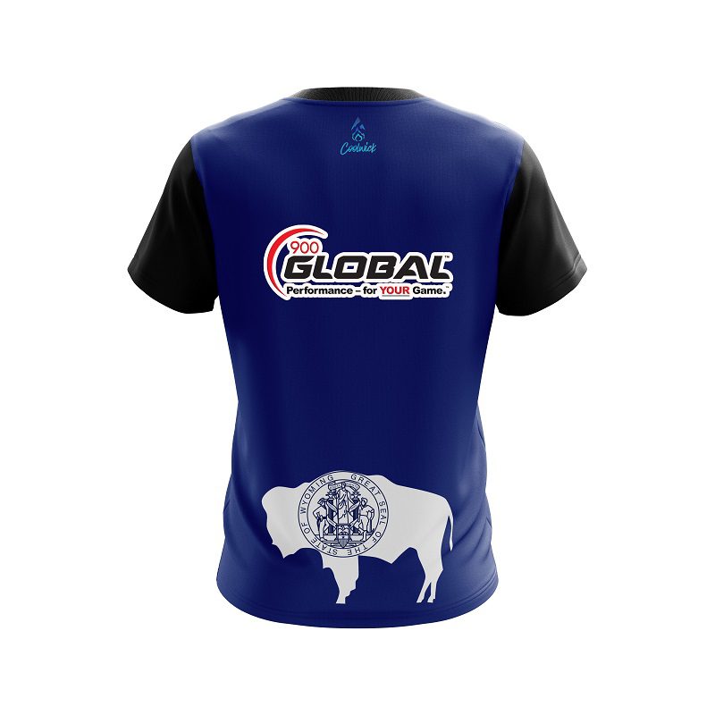 900 Global Wyoming Flag CoolWick Bowling Jersey - Image 2