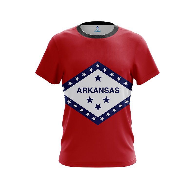 Plain Arkansas Flag CoolWick Bowling Jersey