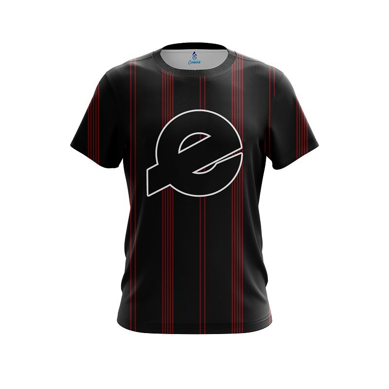 Ebonite Red And Black Stripe CoolWick Bowling Jersey