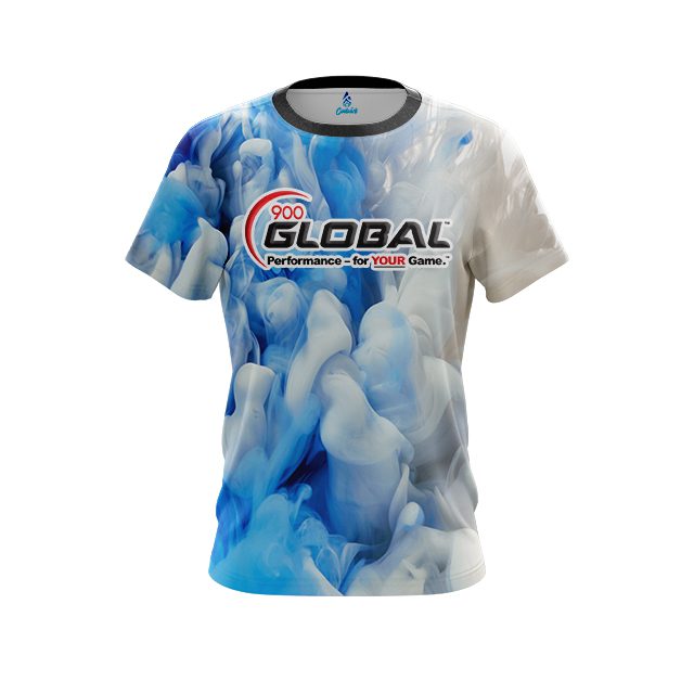 900 Global Blue Clouds CoolWick Bowling Jersey
