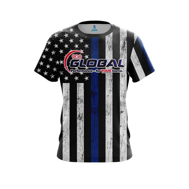 900 Global Blue Line CoolWick Bowling Jersey