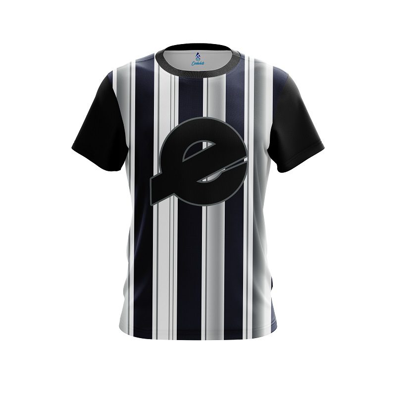 Ebonite Navy Blue And Silver Retro CoolWick Bowling Jersey