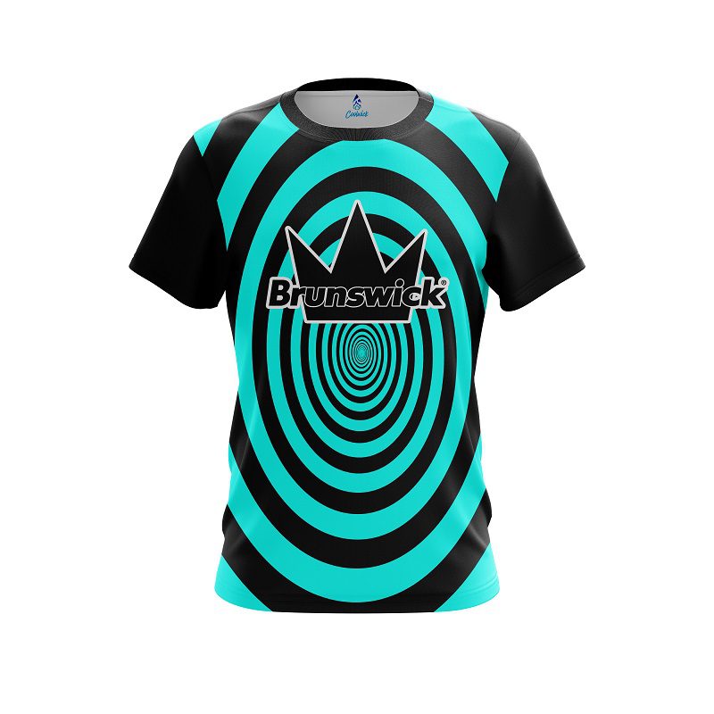 Brunswick Aqua Swirl CoolWick Bowling Jersey