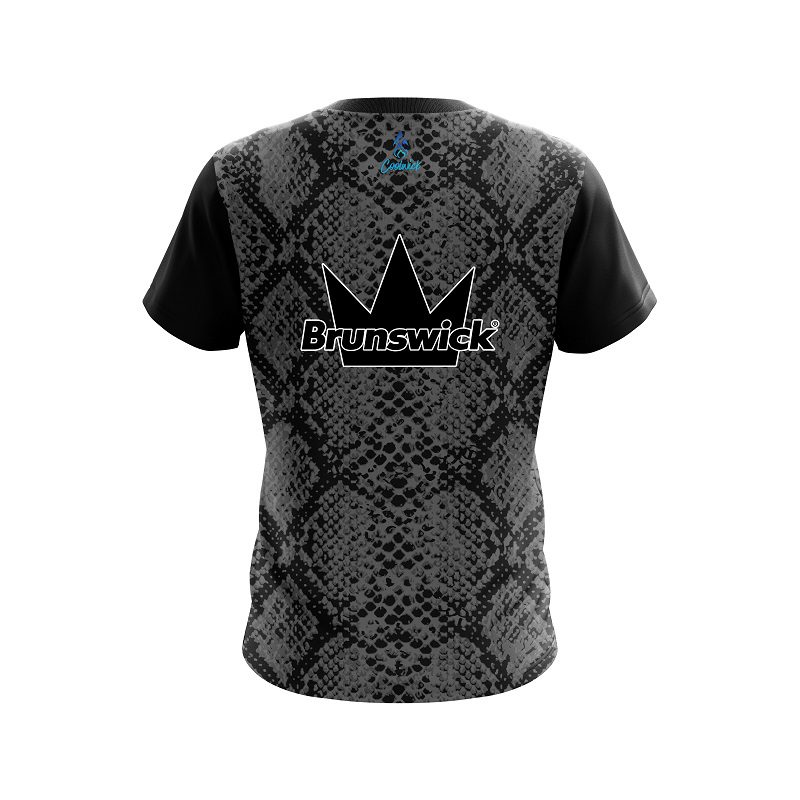 Brunswick Snake Skin Black CoolWick Bowling Jersey - Image 2