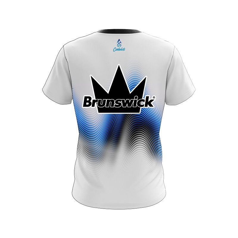 Brunswick Blue Print CoolWick Bowling Jersey - Image 2