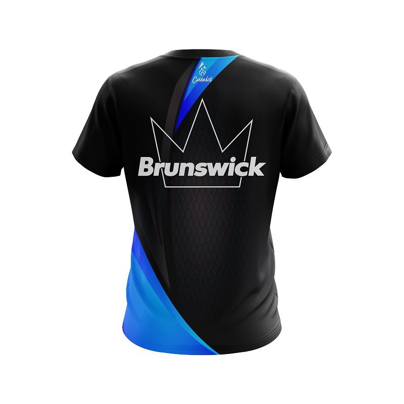 Brunswick Carbon Blue Swirl CoolWick Bowling Jersey - Image 2