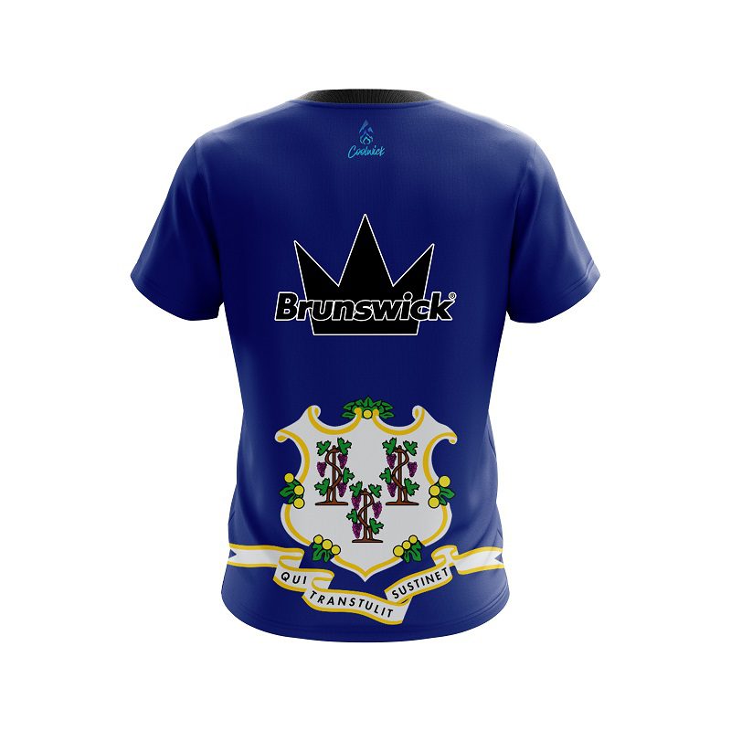 Brunswick Connecticut Flag CoolWick Bowling Jersey - Image 2