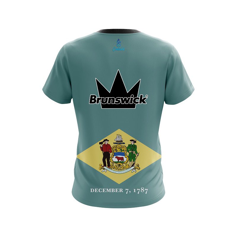 Brunswick Delaware Flag CoolWick Bowling Jersey - Image 2
