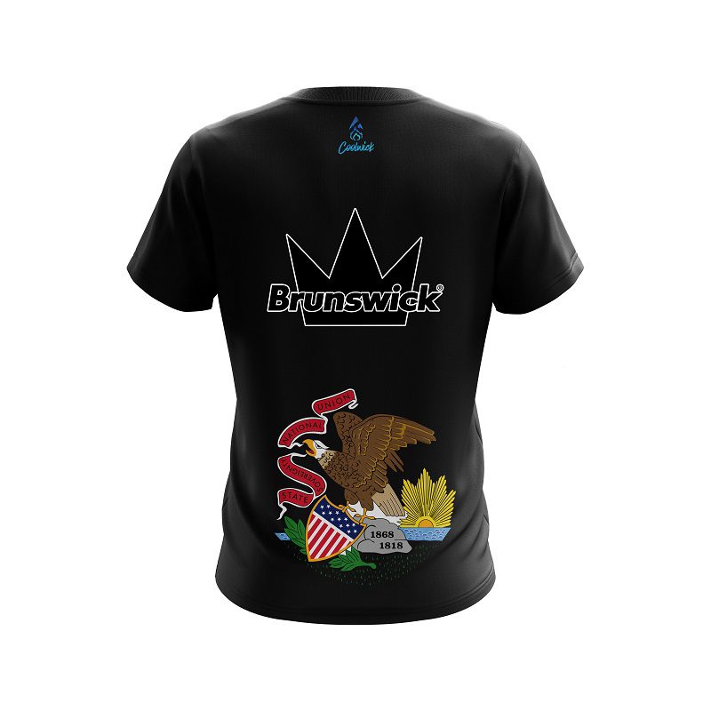 Brunswick Illinois Flag CoolWick Bowling Jersey - Image 2
