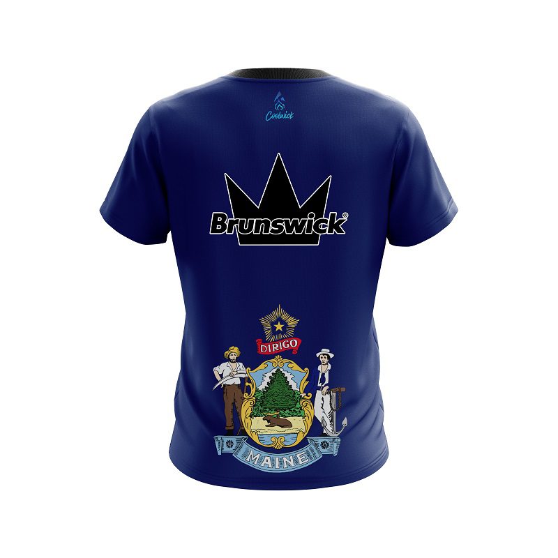 Brunswick Maine Flag CoolWick Bowling Jersey - Image 2