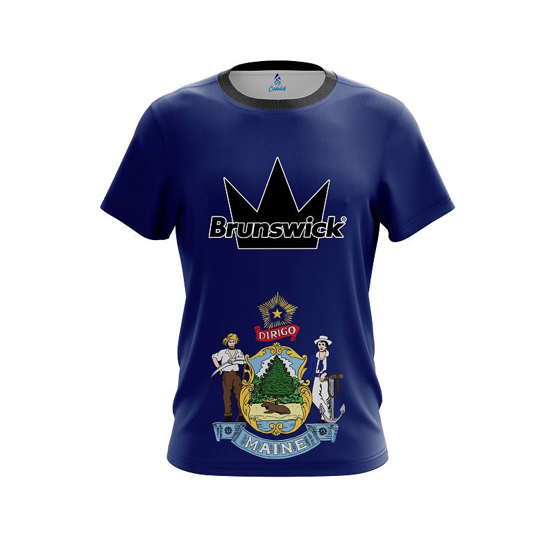 Brunswick Maine Flag CoolWick Bowling Jersey