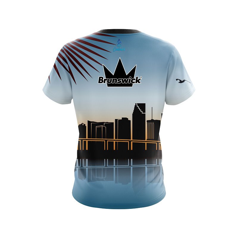 Brunswick Miami Skyline CoolWick Bowling Jersey - Image 2