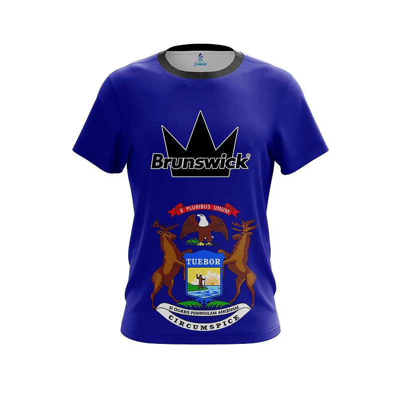 Brunswick Michigan Flag CoolWick Bowling Jersey