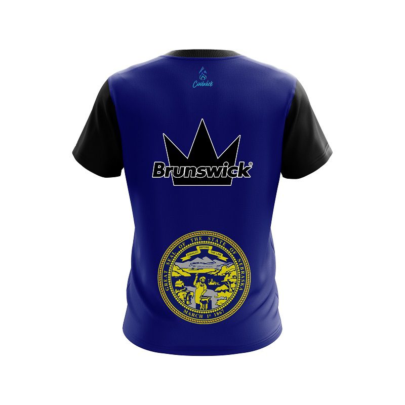 Brunswick Nebraska Flag CoolWick Bowling Jersey - Image 2