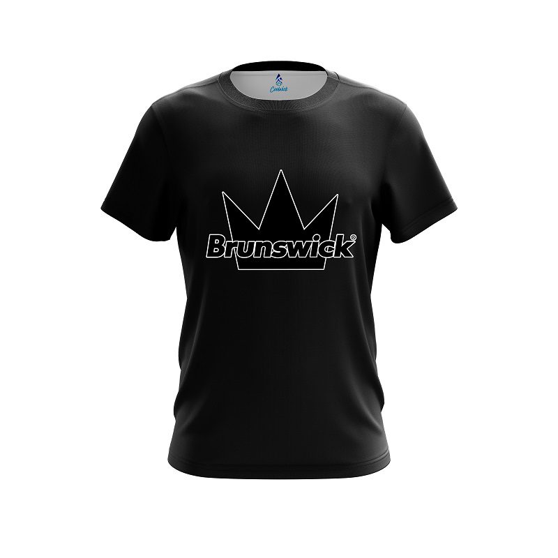 Brunswick Plain Black CoolWick Bowling Jersey